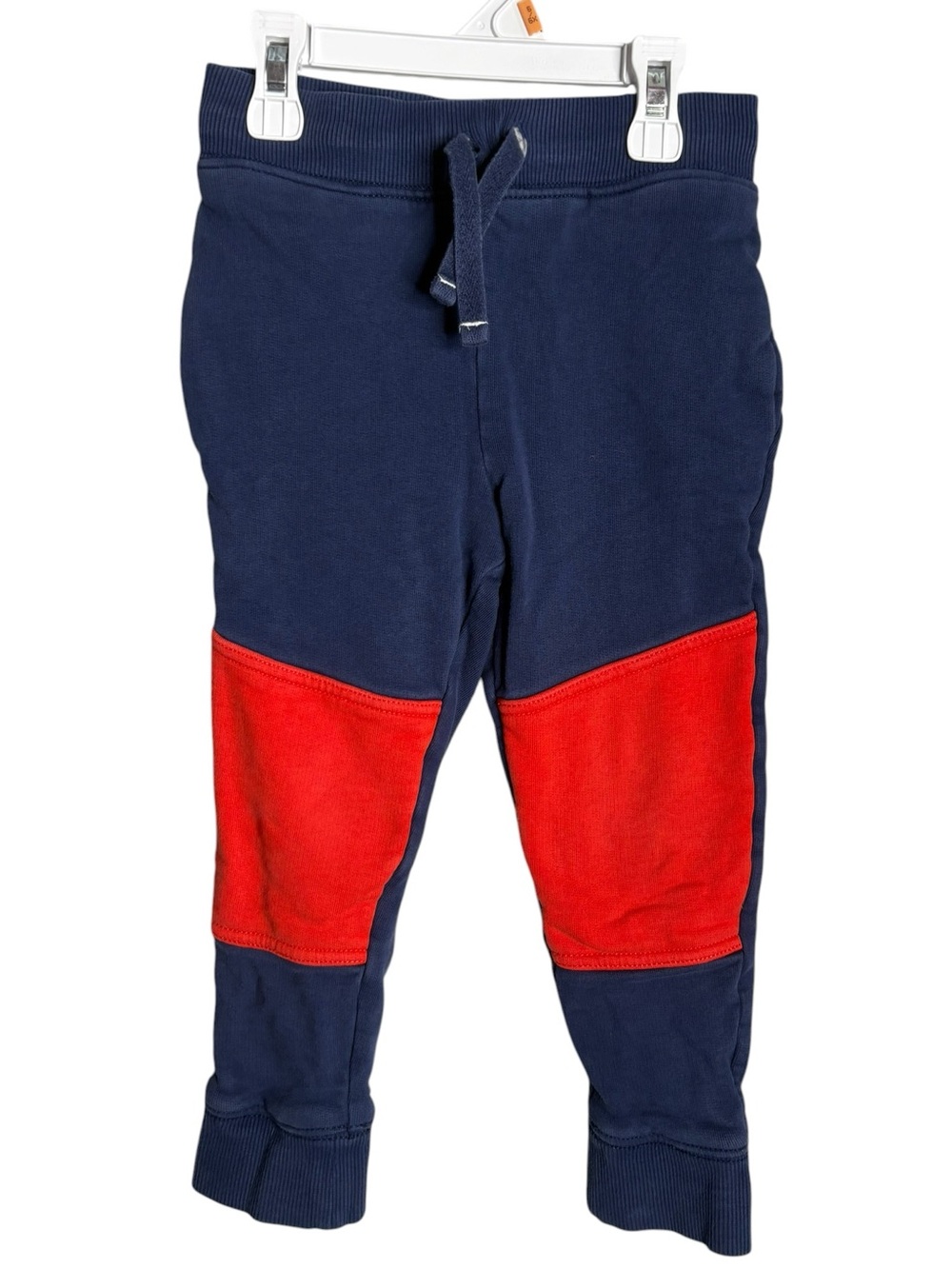 Hanna Andersson sweatpants Navy Joggers with Red Knee Panels youth size 4